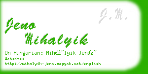 jeno mihalyik business card